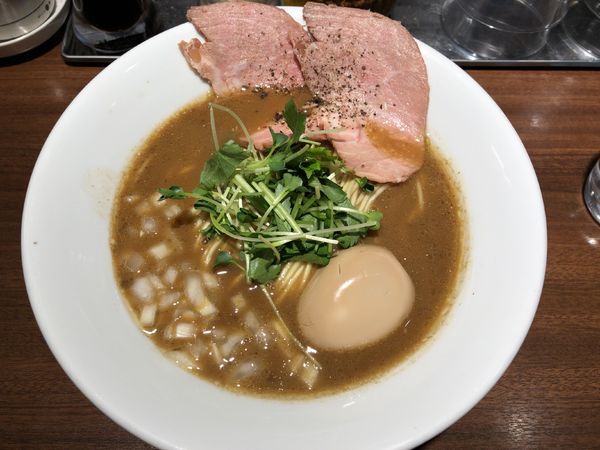 「濃厚 烏賊煮干中華そば＋煮卵 880円」@麺屋 ねむ瑠の写真