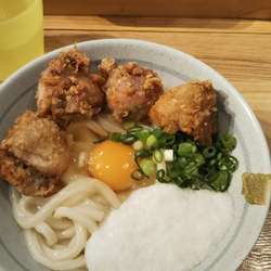 鶏天月見しょうゆ