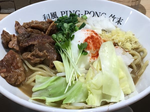 「濃厚煮干しの牛すじまぜそば」@和風ピンポン竹末の写真