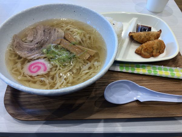 「特製佐野ラーメンセット 揚げ餃子(500円)」@ハナカフェ ベイシア新座店の写真