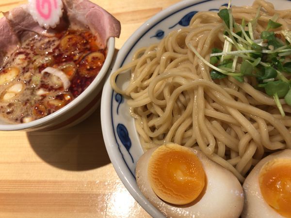 「サバ濃厚鶏辛つけ麺(大)」@サバ6製麺所 阪急梅田店の写真