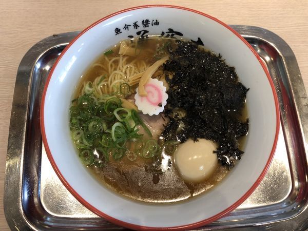 「岩のりらー麺・味玉」@魚介系醤油拉麺専科 海空土の写真