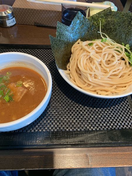 「つけ麺並盛、のり」@ブラウンの写真