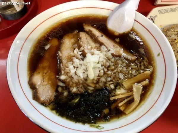 「チャーシューメン (800円) ランチAセット(200円)」@ラーメン食堂 8番亭の写真