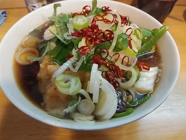 「とり天そば」@一○そばの写真