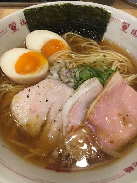 「トリュフ薫るNEO中華そば煮卵＋わさび飯¥780」@福島壱麺の写真