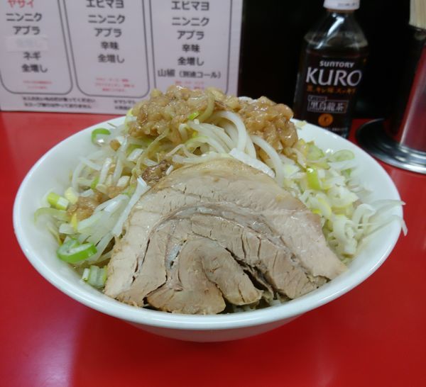 「ラーメン大盛３００g アブラ ネギ ニンニク」@ラーメン一心の写真