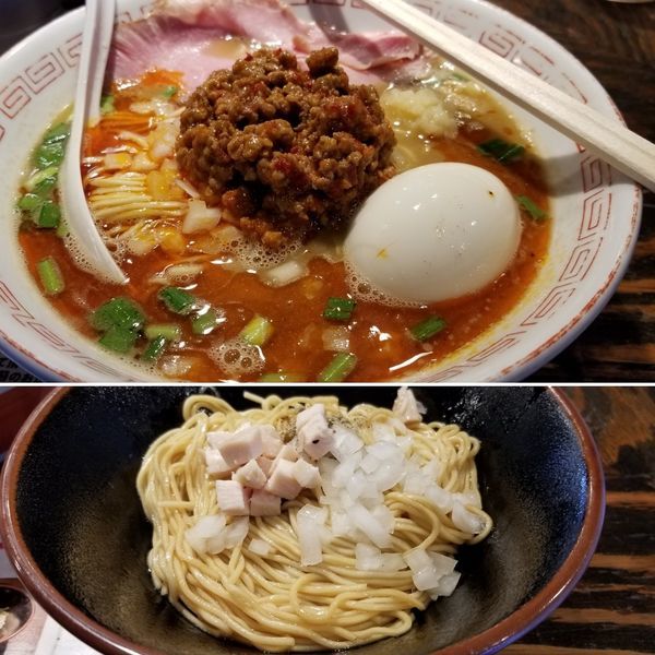 「味玉ニボ台湾ラーメン+替え玉（具入りで油そば風）」@らぁめん小池の写真