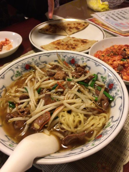 「ニラ、レバ、もやしの炒め麺 ７５０円」@上海謝謝 桜台店の写真