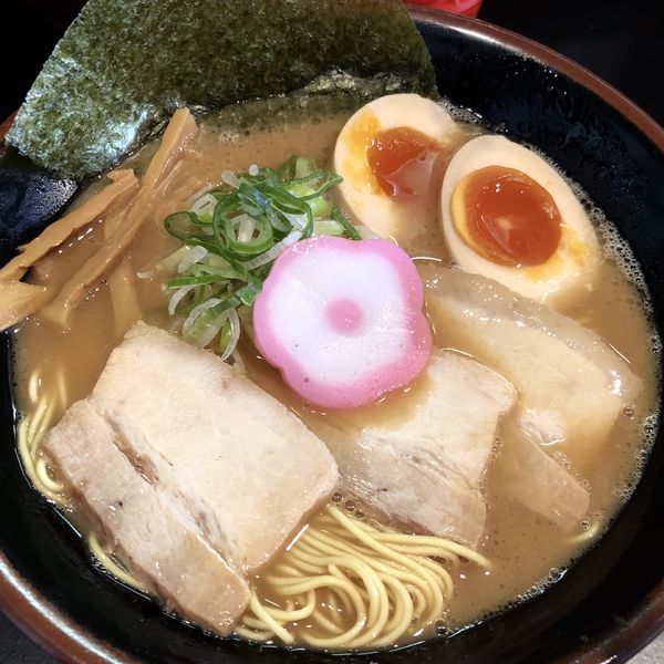 「中華そば（バリカタ）＋味玉」@上州濃厚中華蕎麦 はたお商店 下小出本店の写真