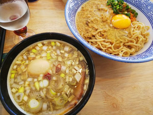 「かまたまつけそば」@中華そば専門 とんちぼの写真