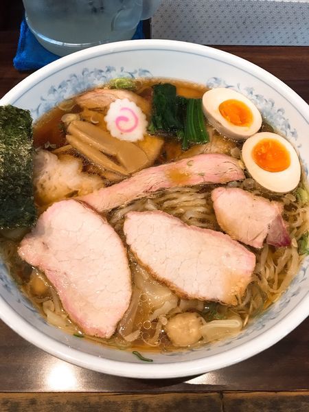 「焼豚ワンタンメン味玉入り(大盛)」@白河手打中華 賀乃屋の写真