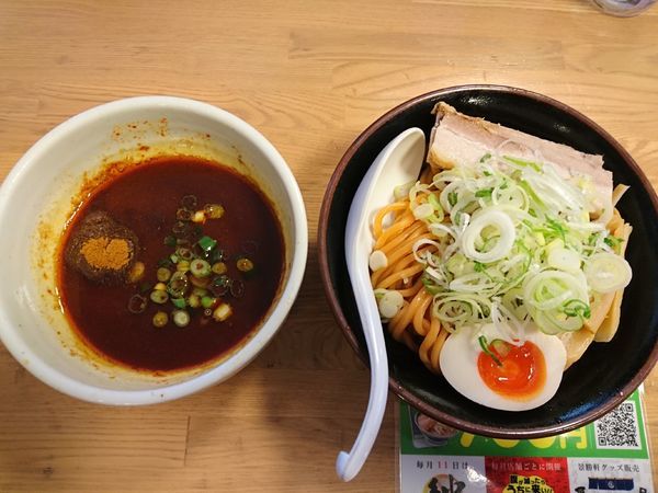 「炎帝つけ麺（中盛）＋激辛チャレンジ」@景勝軒 西片貝店の写真