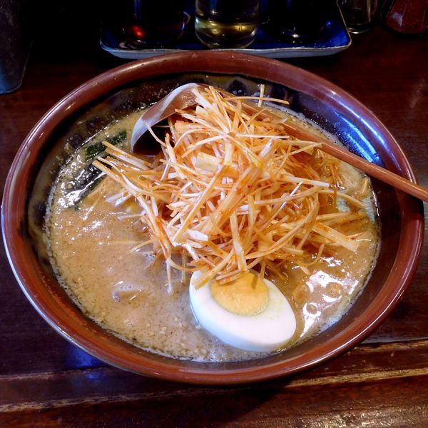 「すりばち味噌らーめん（750円）＋辛口ネギＷ（100円×2）」@すりばちらーめん 大鉢亭の写真