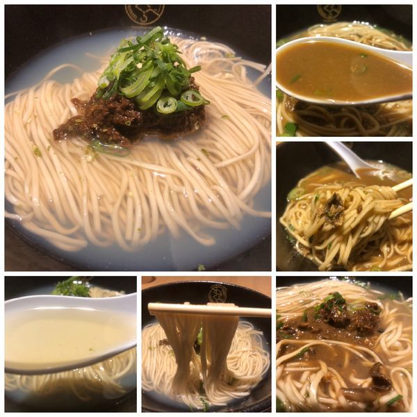 「【柳麺呉田 柴崎亭 㐂九家】牡蠣玉味噌の出汁そば 1000円」@むぎくらべの写真