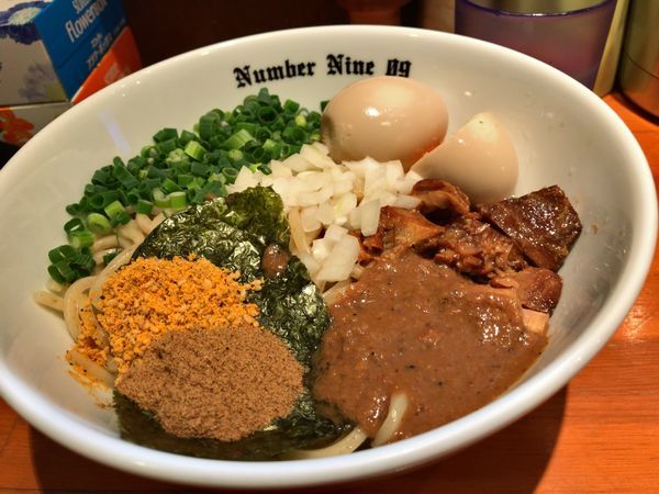 「油そば＋味玉＋1/2ライス」@麺Dining Number Nine 09の写真