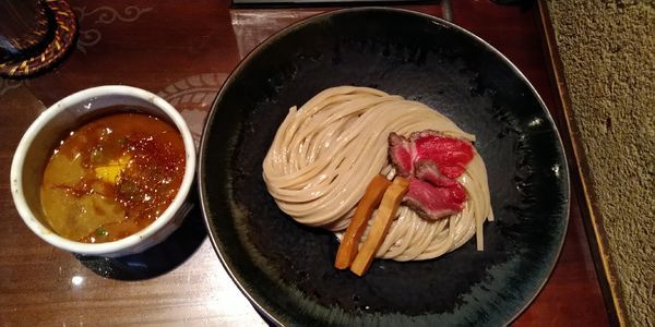 「満天2019【昼夜各10食限定】+大盛+つけたま」@つけ麺 繁田の写真