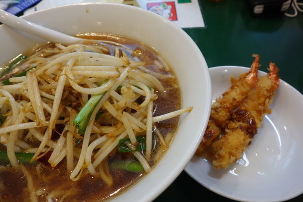 「台湾ラーメン+エビフライ540円（2/24まで）」@百香亭 野田店の写真