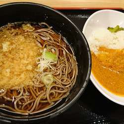 朝定食C たぬきそば&インドカレー