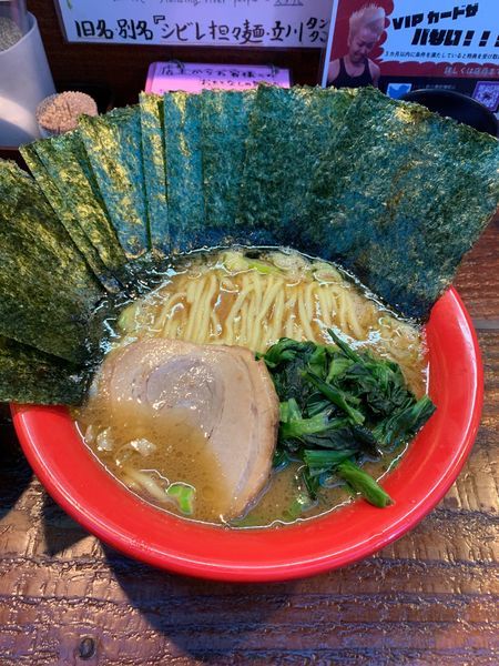 「ラーメン大盛、のり増し」@横浜家系ラーメン いとし家の写真