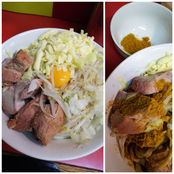 「まぜそば＋豚＋チーズ」@豚ラーメン 蕨店の写真