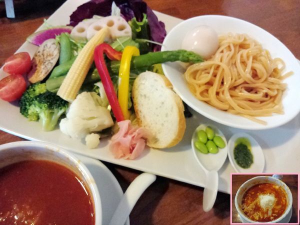 「つけめん女子 ￥850・味玉・リゾット ￥150」@ふかや女子流 アイモの写真