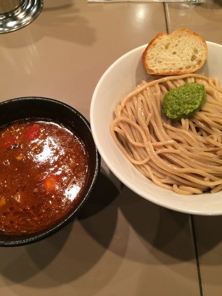 「海老トマトつけ麺950円➕味玉100円」@つけ麺 五ノ神製作所の写真