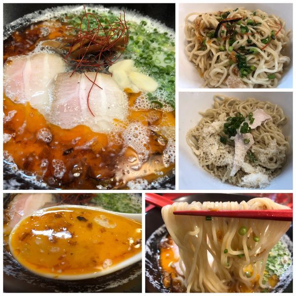 「【限定裏】華 RED 1000円 変わり玉200円」@麺画廊 英の写真