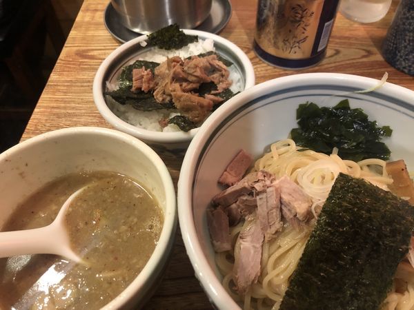 「つけめん+ちゃーしゅうごはん（780+300円）」@こうかいぼうの写真