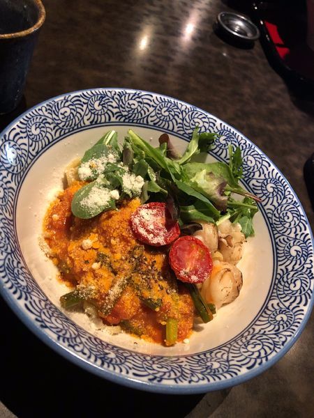 「【限定】炙り牛モツとトマトクリームの和えそば」@鶏そば なんきち 東京店の写真
