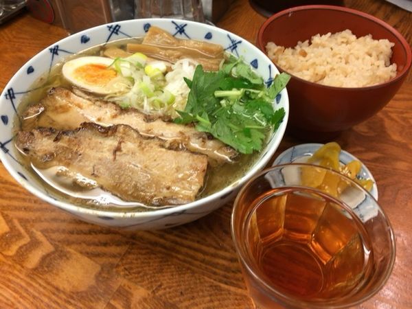 「和風柚子焼豚麺＋茶飯」@麺屋ひょっとこの写真