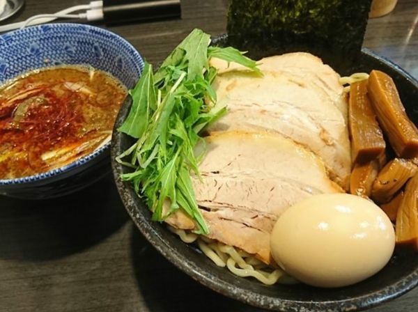 「ラー油つけ麺 味付玉子」@ラーメンつけ麺 奔放の写真