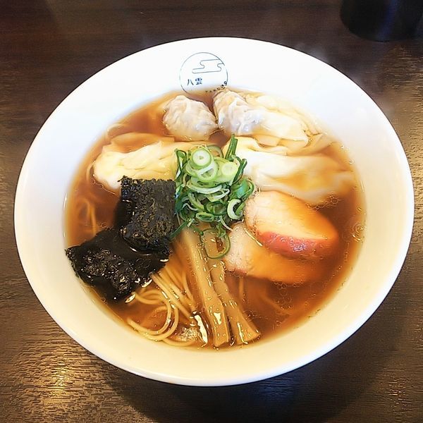 「特製ワンタン麺ハーフ（黒だし）」@八雲の写真
