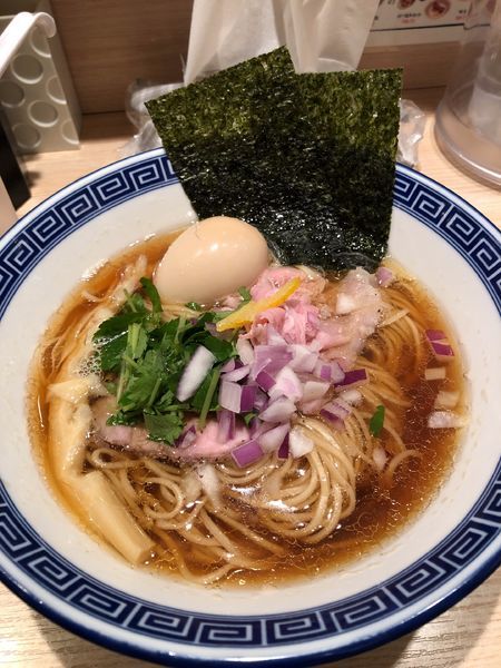 「味玉国産アゴ煮干しそば　1000円」@中華そば 竹むらの写真
