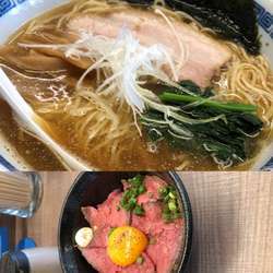 煮干し中華そば・ローストビーフ丼中盛り