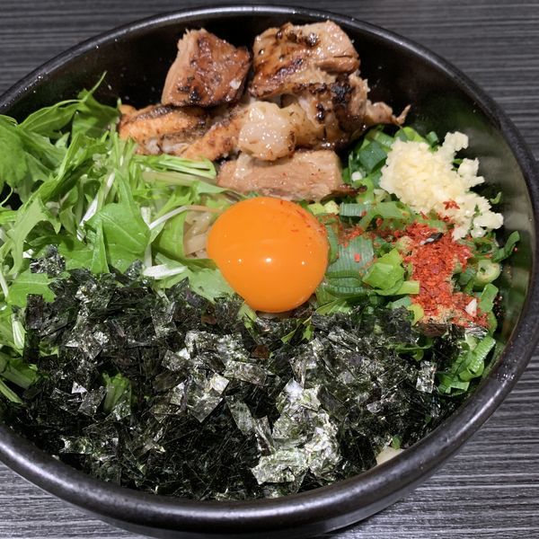 「看板まぜそば」@らーめんまぜそば あらし 錦本店の写真