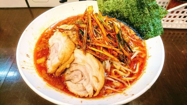 「つけ味(ヤサイ少なめ･アブラ)+辛ネギ･海苔」@麺屋 歩夢の写真