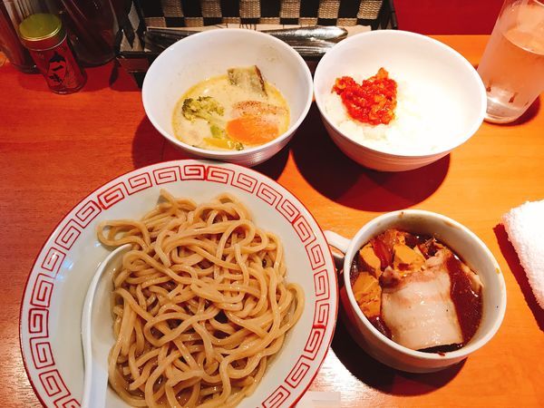 「魚介つけ麺&チャンジャご飯セット」@食堂酒場 Graciaの写真