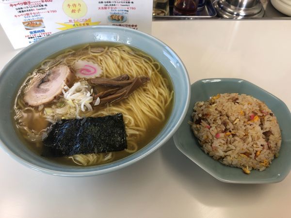 「ラーメンAセット(ラーメン大盛、半チャーハン)」@大吉製麺の写真