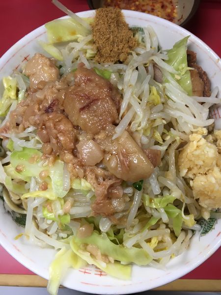 「汁なし大  全部  ニンニク多め」@ラーメン二郎 環七一之江店の写真
