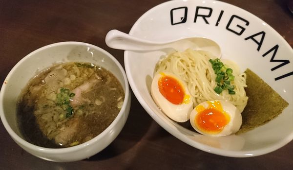 「味玉ORIGAMIつけ麺(あっさり)900円」@麺屋 ORIGAMIの写真