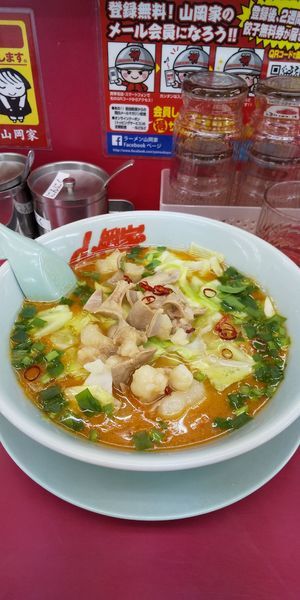 「牛モツ味噌ラーメン」@ラーメン山岡家 ひたちなか店の写真