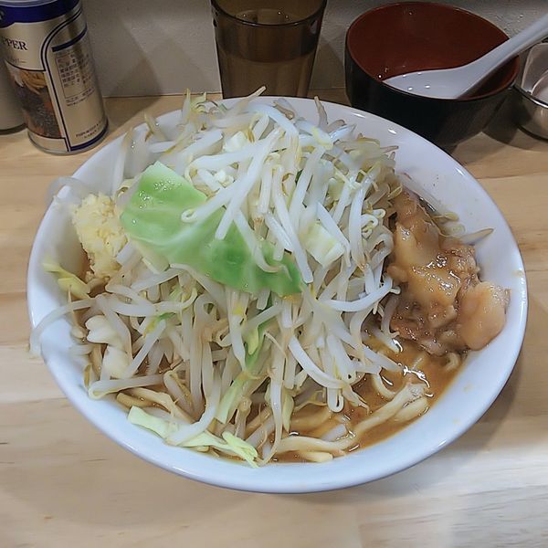 「味噌ラーメン麺少なめニンニクアブラ生卵」@ラーメン 他力也の写真