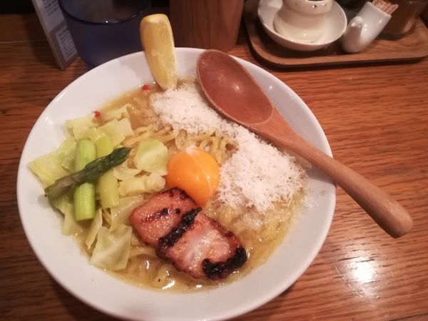 「とりポターナ　大盛」@鶏ポタラーメン THANK 大門店の写真