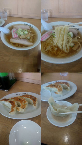 「『ラーメン+餃子3個(￥600+250)』」@佐野青竹手打ちラーメン 押山の写真