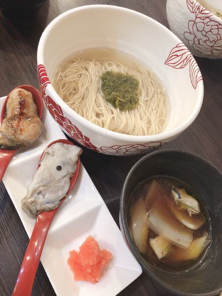 「【限定】牡蠣とめかぶのつけそば」@麺処 あす花の写真