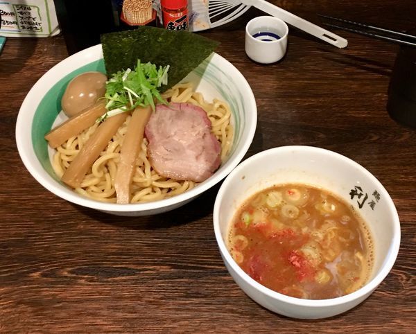 「海老辛つけめん 中盛」@自家製麺 麺屋 利八の写真