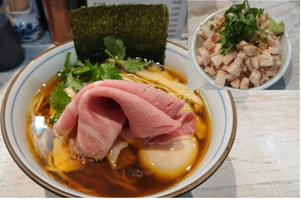 「特製四つ葉そば+鶏飯」@中華そば 四つ葉の写真