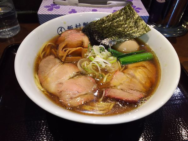 「中華そば（醤油）＋Aセット（餃子4個と半ライス）」@中華そば 飯村製作所の写真