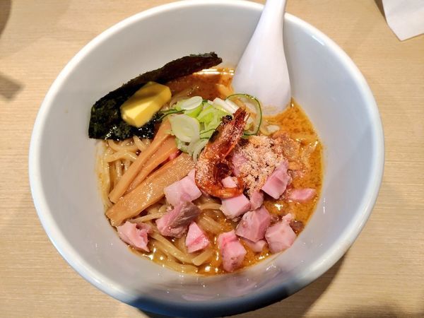 「沖縄ラーメンSHOW限定 雲丹misoバターまぜ麺」@らー麺 アオキジの写真